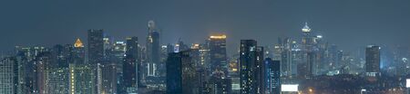 Bangkok business district at night time.の写真素材