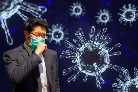 A man wearing mouth mask against the corona virus. The coronavirus outbreak is an ongoing outbreak...