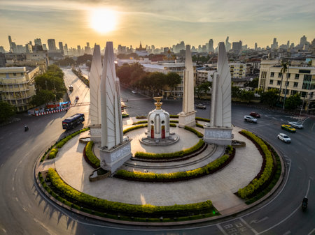 The Democracy Monument is a historical of constitution monument in Bangkok, Thailand.の写真素材