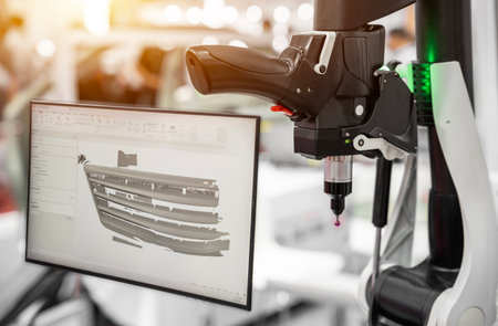 Close up touch probe of Automatic Coordinate measurement machine by CMM, Inspection dimension...