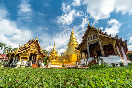 Wat Phra Singh in Chiang Mai, Thailand. Wat Phra Singh is located in the western part of the old...