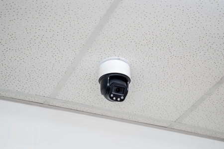 Indoor CCTV monitoring, security cameras inside a meeting room.の写真素材