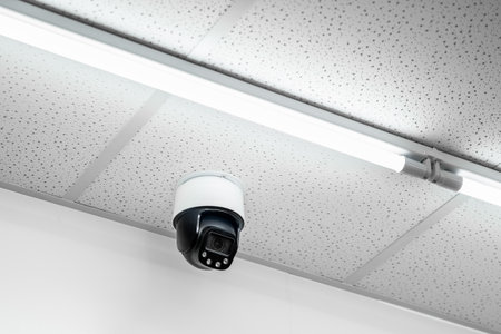 Indoor CCTV monitoring, security cameras inside a meeting room.