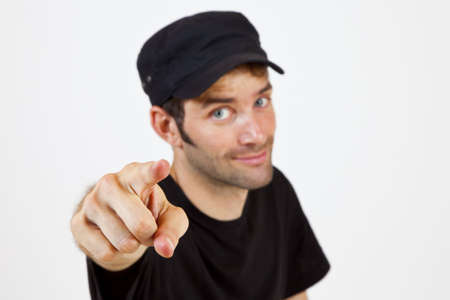A Man is pointing at you
