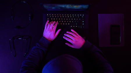 Professional eSport Gamer Playing a Game.の写真素材