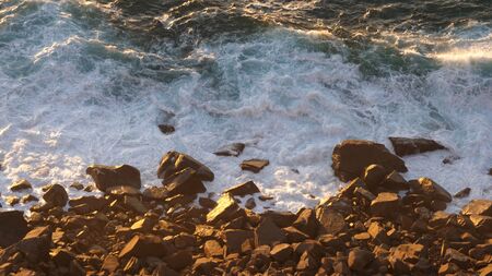 Waves crashing over the rocks. Professional shot 024.