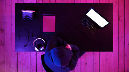 Hacker using mobile smartphone calling for victim and stealing personal information through data in...