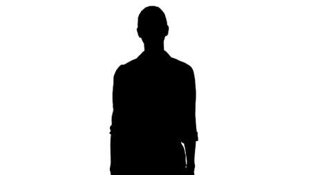 Silhouette Businesswoman walking.の写真素材