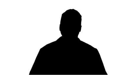 Silhouette Afro-American Doctor Talking To Camera.の写真素材