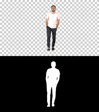 Man in casual walking, Alpha Channelの写真素材