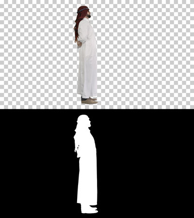 Cool sheikh in sunglasses posing, Alpha Channel with Silhouetteの写真素材