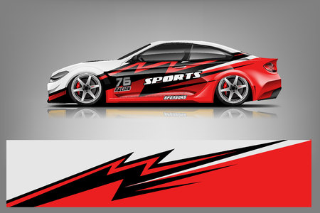 Sport car racing wrap design. vector design. - Vectorのイラスト素材