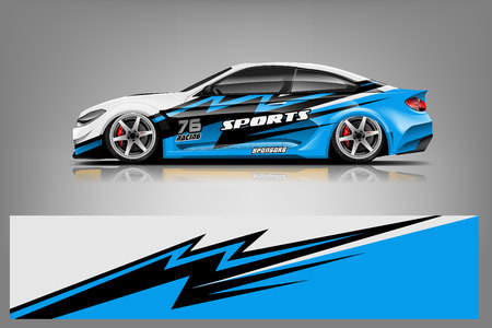 Sport car racing wrap design. vector design. - Vectorのイラスト素材