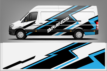Van car Wrap design for companyのイラスト素材