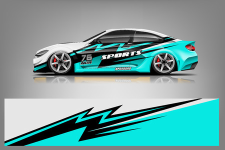 Sport car racing wrap design. vector design. - Vectorのイラスト素材