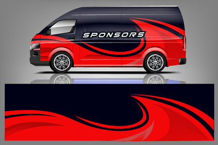 Van car Wrap design for companyのイラスト素材