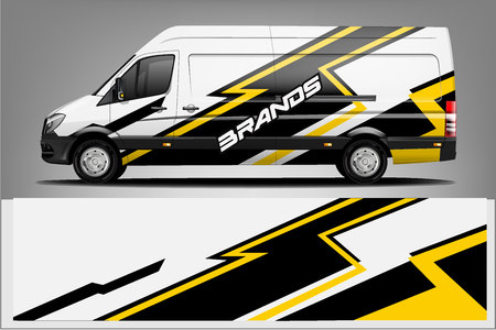 Van car Wrap design for companyのイラスト素材