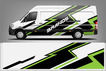 Van car Wrap design for companyのイラスト素材