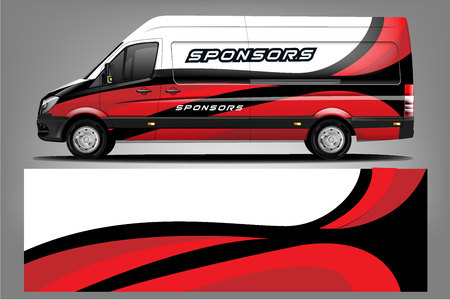 Van car Wrap design for companyのイラスト素材