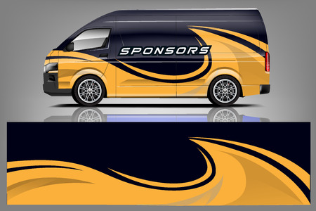 Van car Wrap design for companyのイラスト素材