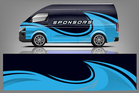 Van car Wrap design for companyのイラスト素材