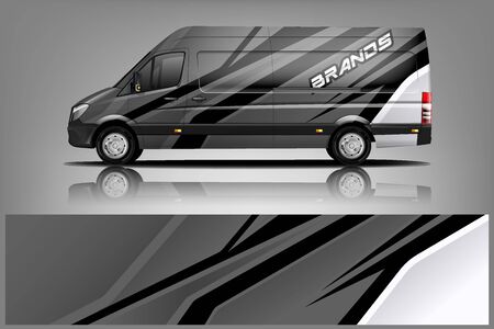 Van car Wrap design for companyのイラスト素材