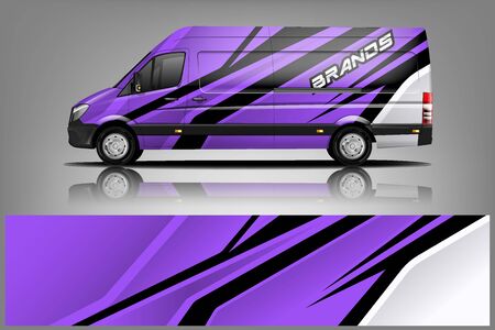 Van car Wrap design for companyのイラスト素材