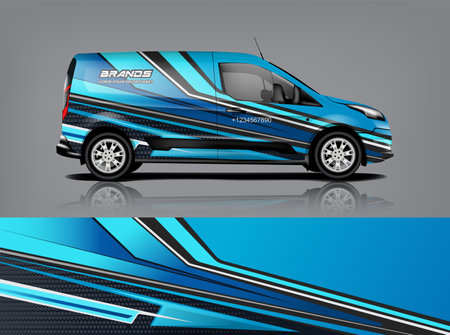 Van wrap design. Wrap, sticker and decal design for company. Vector format eps10 dekal a1のイラスト素材