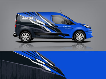 Van wrap design. Wrap, sticker and decal design for company. Vector format eps10 dekal a1のイラスト素材