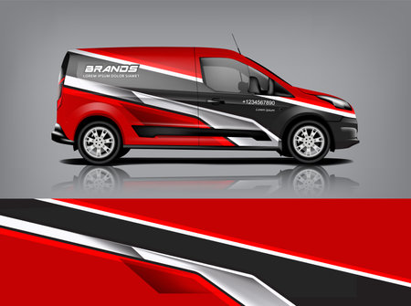 Van wrap design. Wrap, sticker and decal design for company. Vector format eps10 dekal a1のイラスト素材