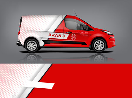 Van wrap design. Wrap, sticker and decal design for company. Vector format eps10 dekal a1のイラスト素材