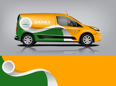 Van wrap design. Wrap, sticker and decal design for company. Vector format eps10 dekal a1のイラスト素材