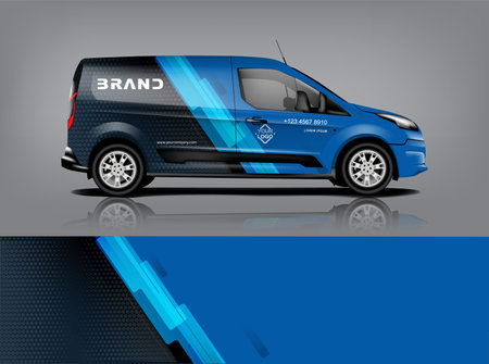 Van wrap design. Wrap, sticker and decal design for company. Vector format eps10 dekal a1のイラスト素材