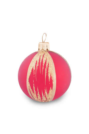 red and gold christmas ball decoration の写真素材