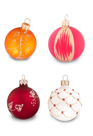 collection of christmas ball decorations の写真素材