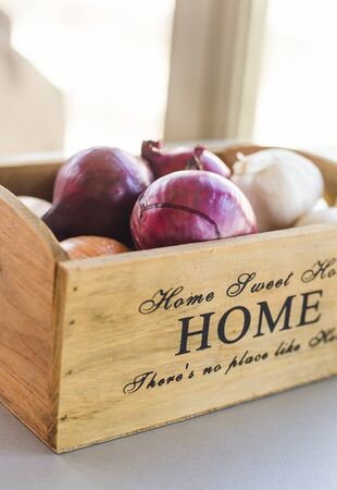 onion family red onion garlic close upの写真素材