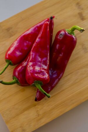 fresh red pepper close upの写真素材