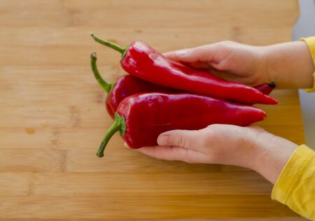 fresh red pepper close up
