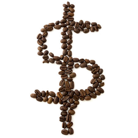 Coffee beans dollar signの写真素材