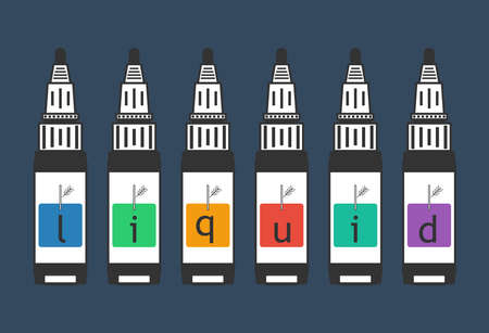 liquid for electronic cigarette color background vaping. Vector illustration of vapeのイラスト素材