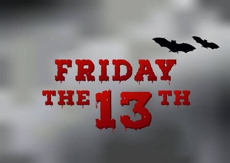 Friday the thirteenth poster with fog texture on background. Vector illustration