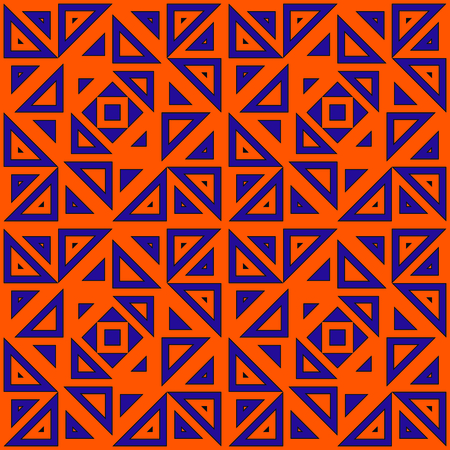 Seamless pattern in Halloween traditional colors. Asymmetric geometric ornamental abstract background with repeated triangular pieces. Digital paper, textile print, page fill. Vector illustrationのイラスト素材