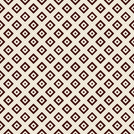 Outline seamless pattern with geometric figures. Repeated squares and rhombuses ornamental abstract background. Ethnic ornamental motif. Digital paper, textile print, page fill. artのイラスト素材