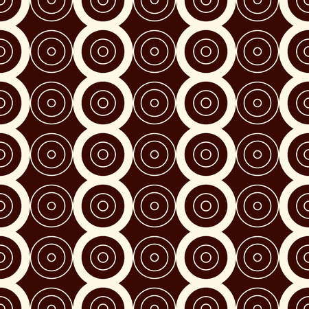 Outline seamless pattern with vertical lines and circles. Repeated geometric figures ornamental abstract background. Modern ornamental motif. Digital paper, textile print, page fill. Vector artのイラスト素材