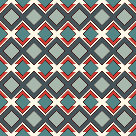 Seamless pattern with geometric figures. Repeated diamond ornamental abstract background. Ethnic and tribal motif.のイラスト素材