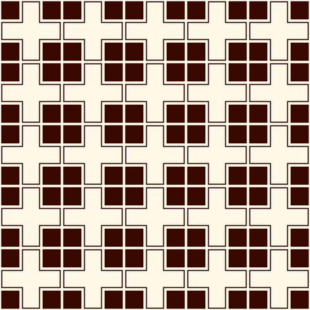 Outline seamless pattern with simple geometric ornament. Repeated square abstract background. Modern style surface texture. Digital paper, textile print, page fill. Vector artのイラスト素材