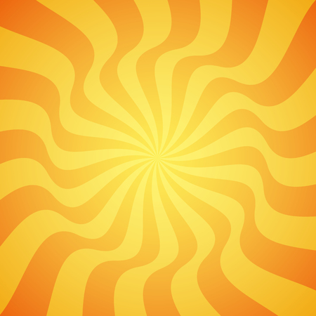 Yellow grunge sunbeam background. Sun rays abstract wallpaper. Surface pattern design with symmetrical lines ornament. Striped motif. Vector illustrationのイラスト素材