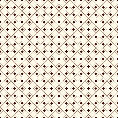 Outline seamless pattern with geometric figures. Repeated squares and rhombuses ornamental abstract background.のイラスト素材