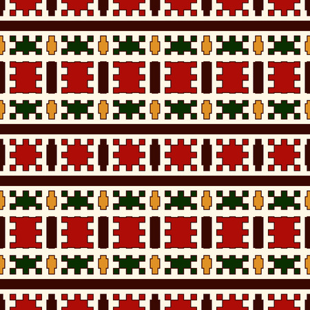 Ethnic style seamless pattern with geometric figures. Native americans ornamental abstract background. Tribal motif. Boho chic digital paper, textile print, page fill. Vector artのイラスト素材