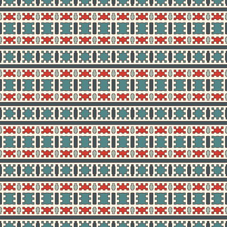 Ethnic style seamless pattern with geometric figures. Native americans ornamental abstract background. Tribal motif. Boho chic digital paper, textile print, page fill. Vector artのイラスト素材